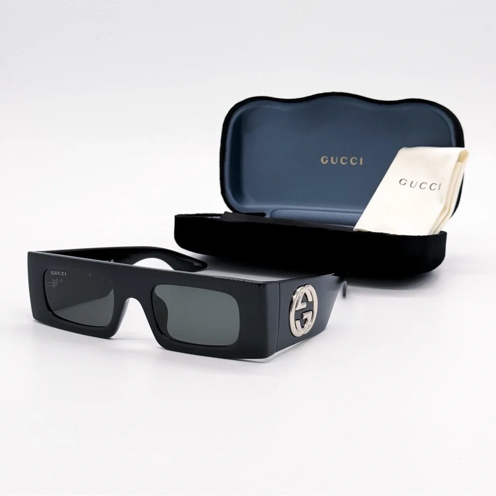 NEW GUCCI GG1646S 001 SQUARE BLACK GREY WOMEN SUNGLASSES GUCCI